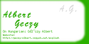 albert geczy business card